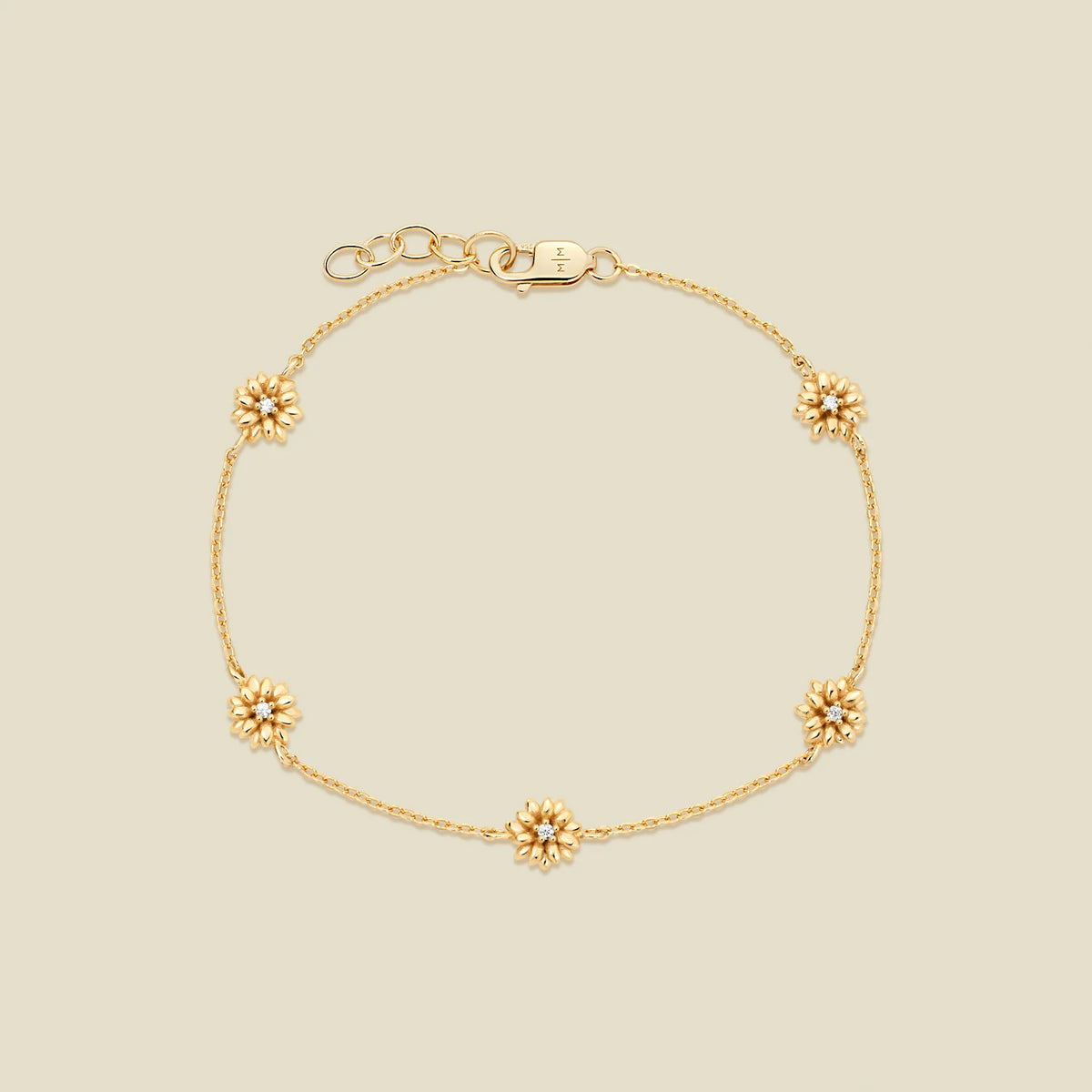 April CZ Birth Flower Station Bracelet