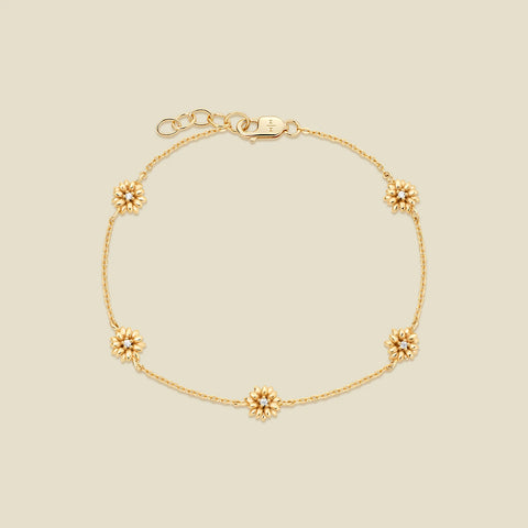 April CZ Birth Flower Station Bracelet