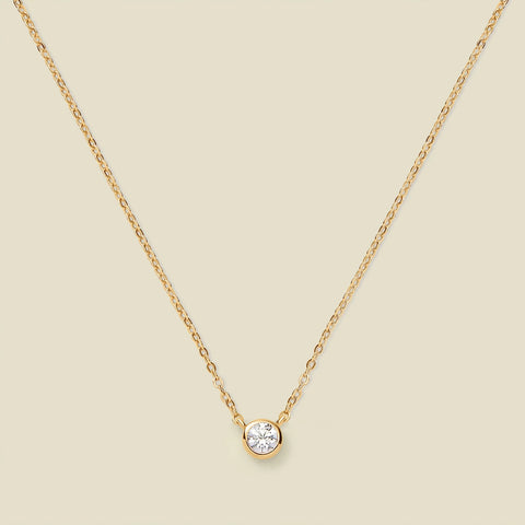 CZ Poppy Solitaire Necklace