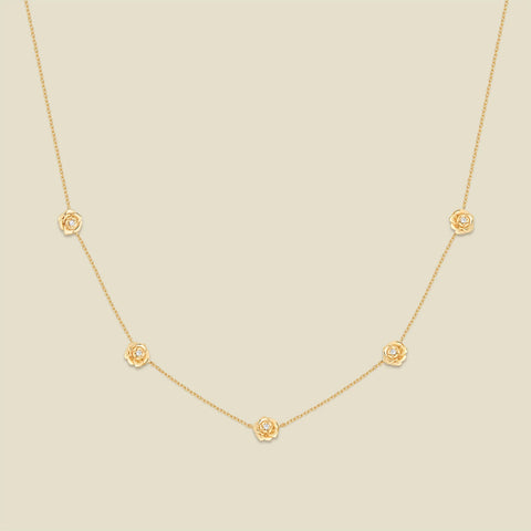 September CZ Birth Flower Station Necklace