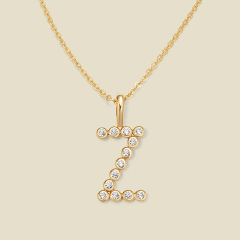 CZ Poppy Initial Necklace