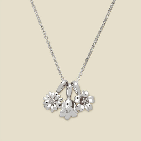 Birth Flower Charm Stacker Necklace