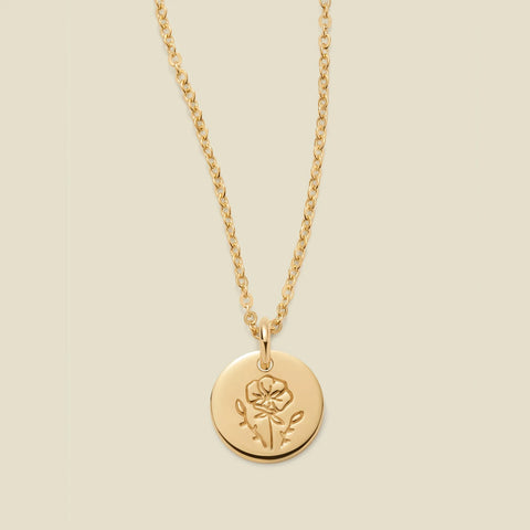 August Birth Flower Necklace