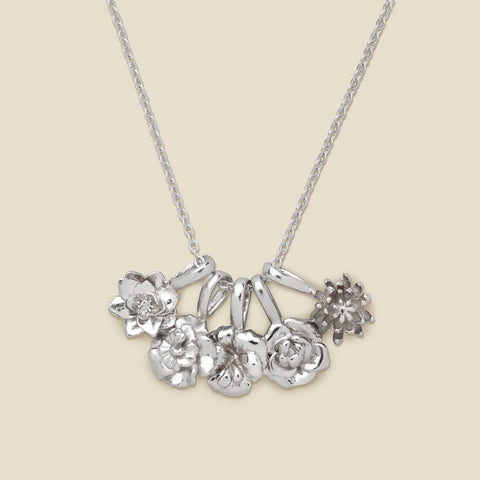 Birth Flower Charm Stacker Necklace