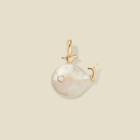 Pearl Whale Charm