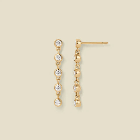 CZ Poppy Tennis Stud Earrings