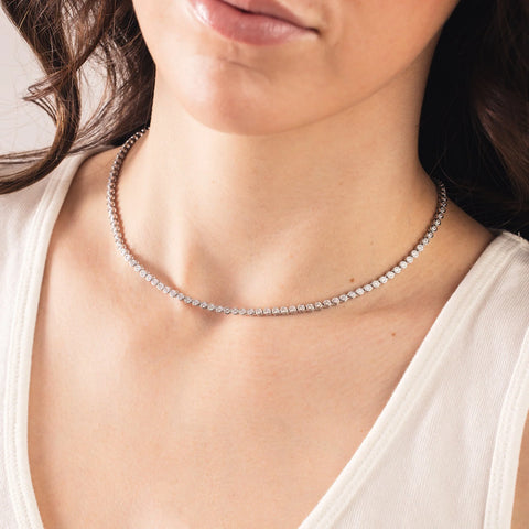 CZ Poppy Tennis Necklace