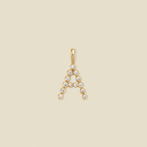 CZ Poppy Initial A Charm