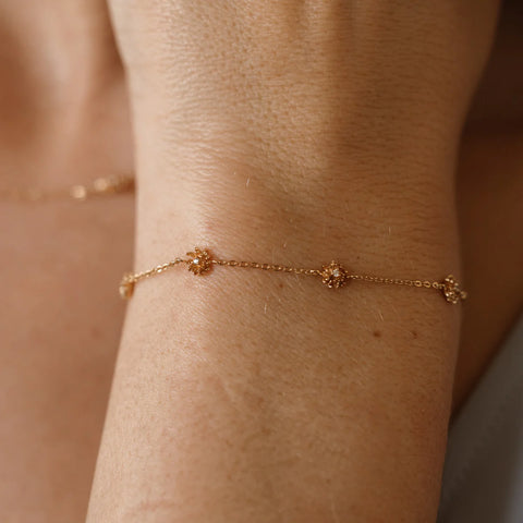 November CZ Birth Flower Station Bracelet