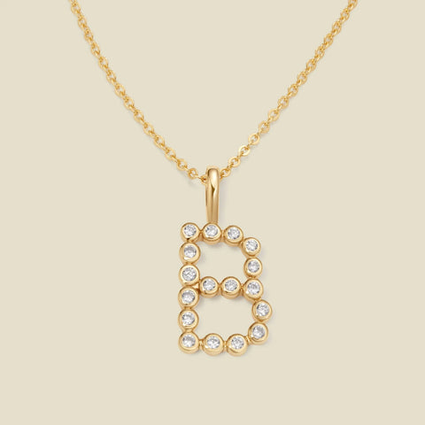 CZ Poppy Initial Necklace