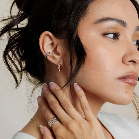 Gloss Croissant Hoop Earrings | Final Sale