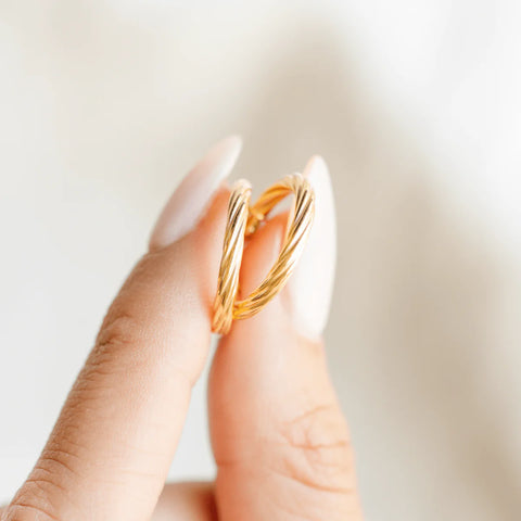 14k Twisted Hoop Earrings