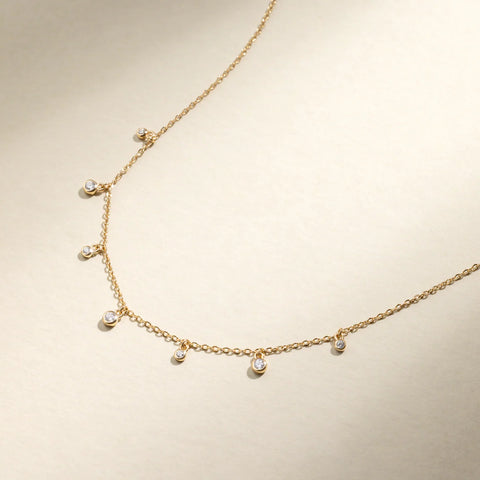 CZ Poppy Floating Necklace