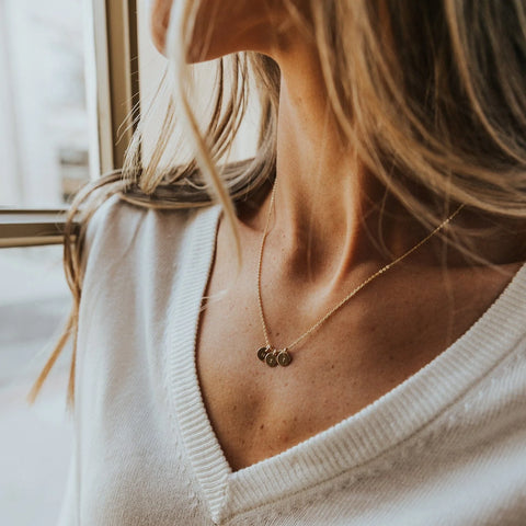 Initial Disc Necklace | 1/4" Disc