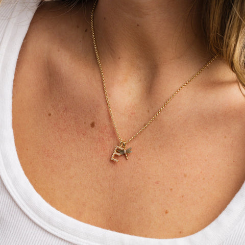CZ Poppy Initial B Charm