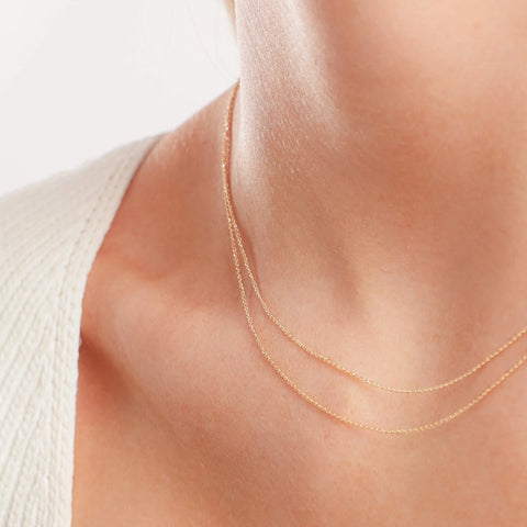 14k Adjustable Flat Cable Chain