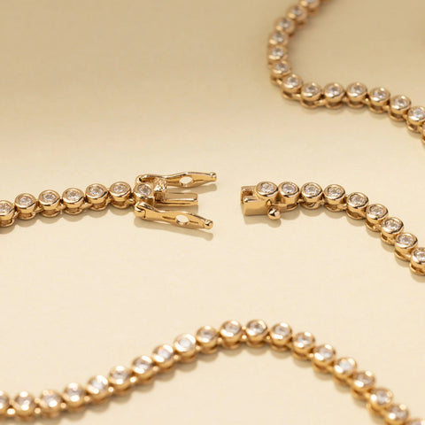 CZ Poppy Tennis Necklace