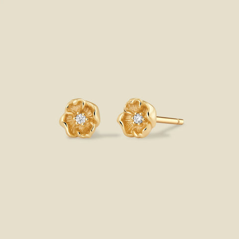 August CZ Birth Flower Stud Earrings