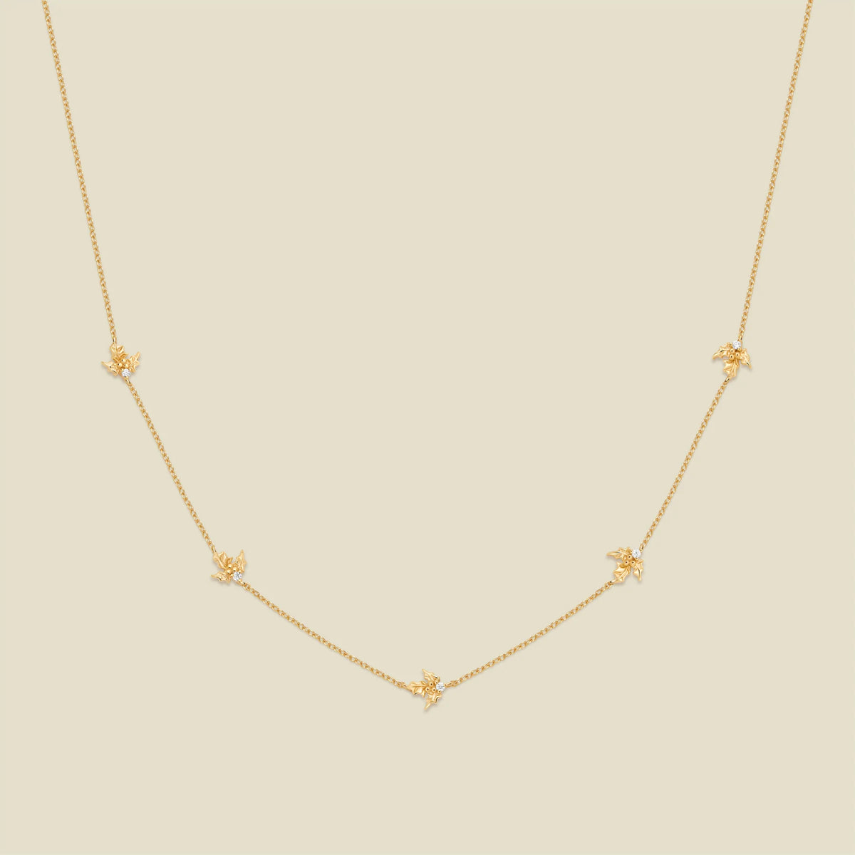 December CZ Birth Flower Station Necklace