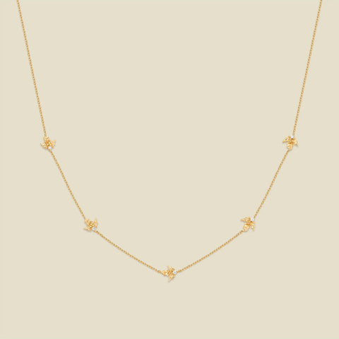 December CZ Birth Flower Station Necklace