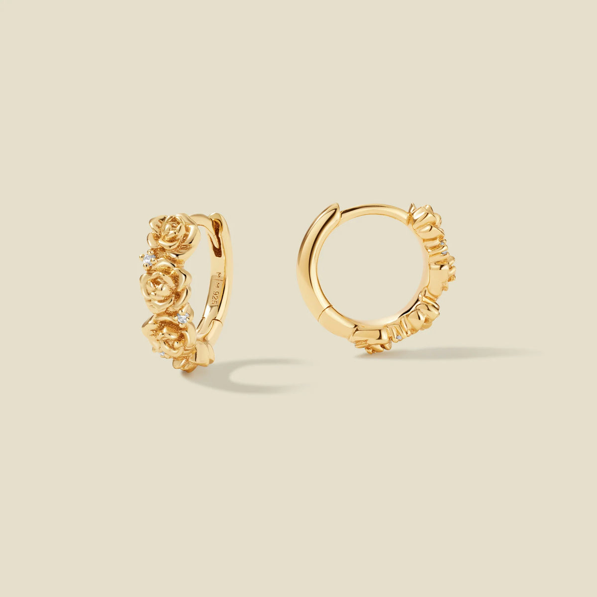 September CZ Birth Flower Huggie Hoop Earrings
