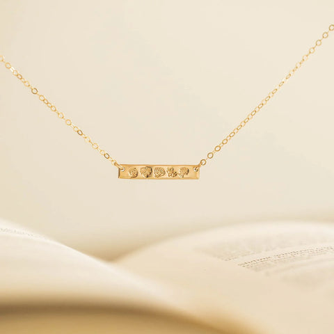 Birth Flower Bar Necklace
