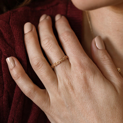 September CZ Birth Flower Eternity Ring
