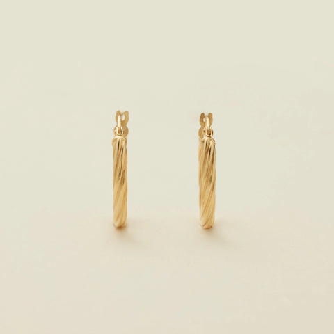 14k Twisted Hoop Earrings