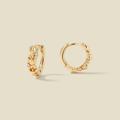 May CZ Birth Flower Huggie Hoop Earrings