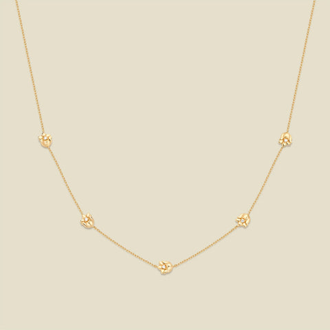 May CZ Birth Flower Station Necklace