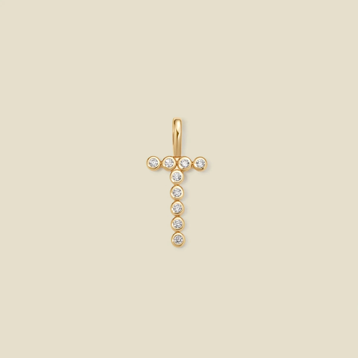 CZ Poppy Initial T Charm