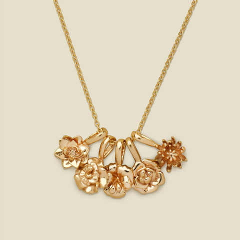 Birth Flower Charm Stacker Necklace
