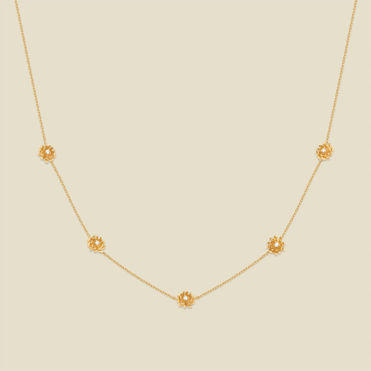 November CZ Birth Flower Station Necklace