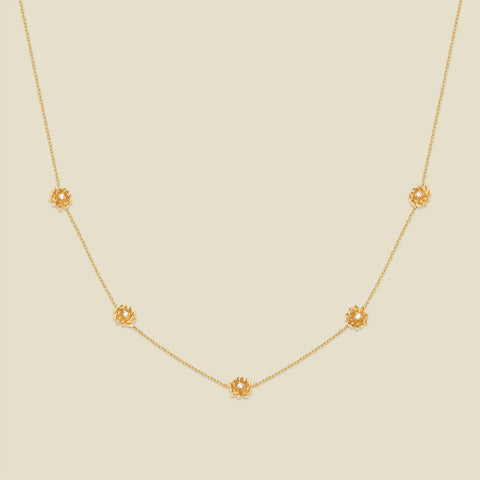 November CZ Birth Flower Station Necklace