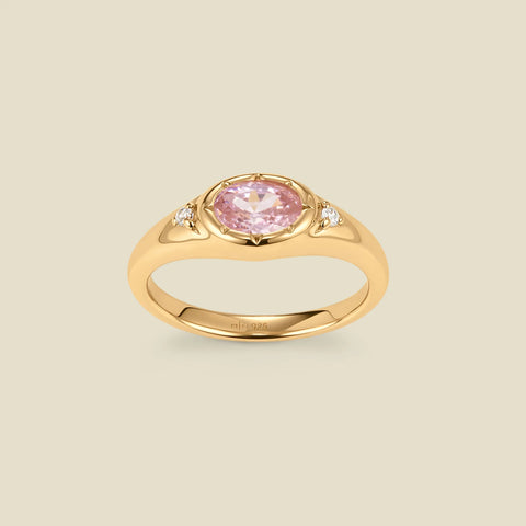 October Oval Birthstone Signet Ring
