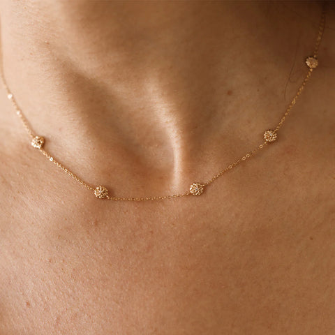October CZ Birth Flower Station Necklace