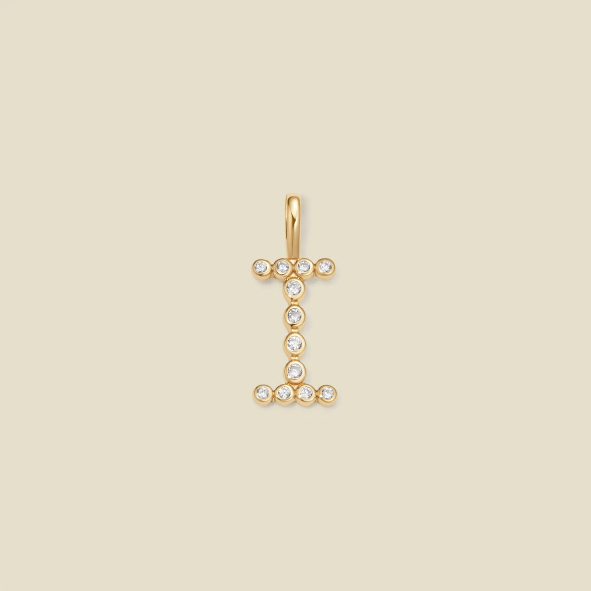 CZ Poppy Initial I Charm
