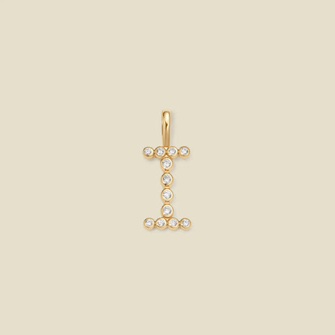 CZ Poppy Initial I Charm