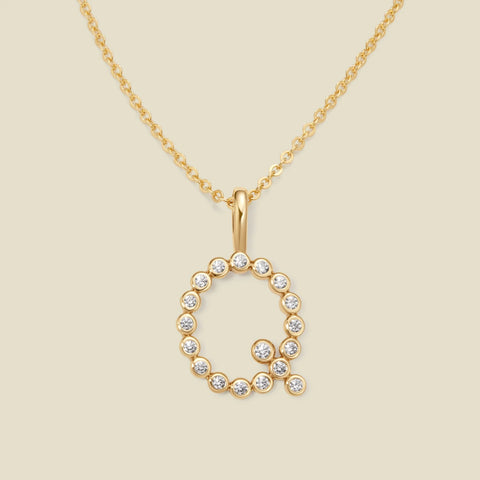 CZ Poppy Initial Necklace