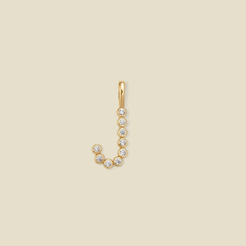 CZ Poppy Initial J Charm