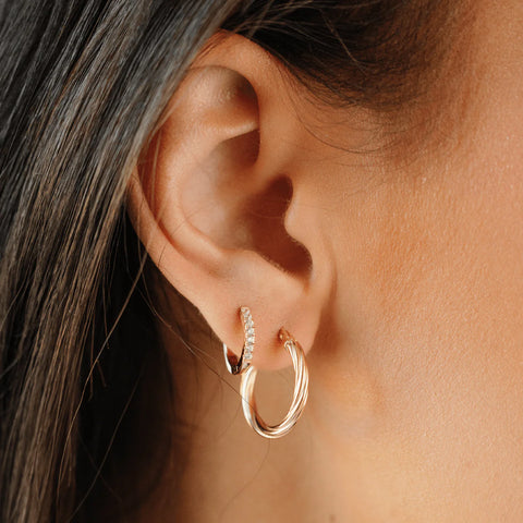 14k Twisted Hoop Earrings