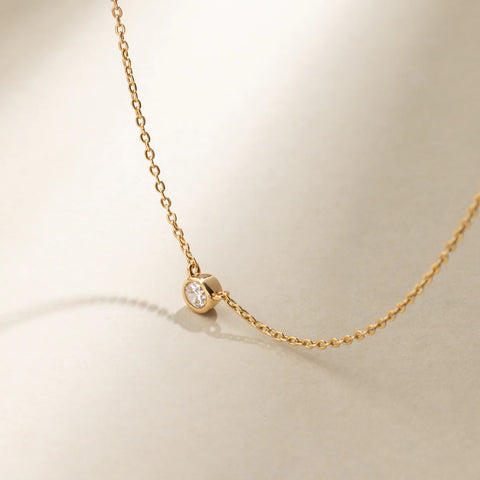 CZ Poppy Solitaire Necklace