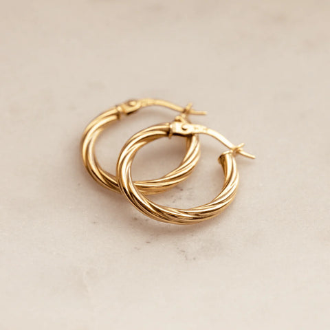 14k Twisted Hoop Earrings