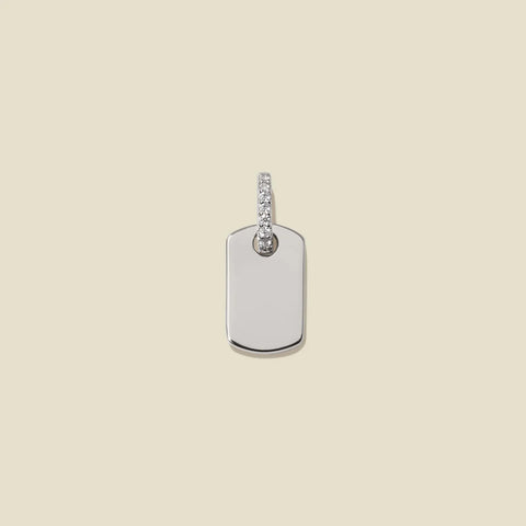 CZ Dog Tag Charm | Final Sale