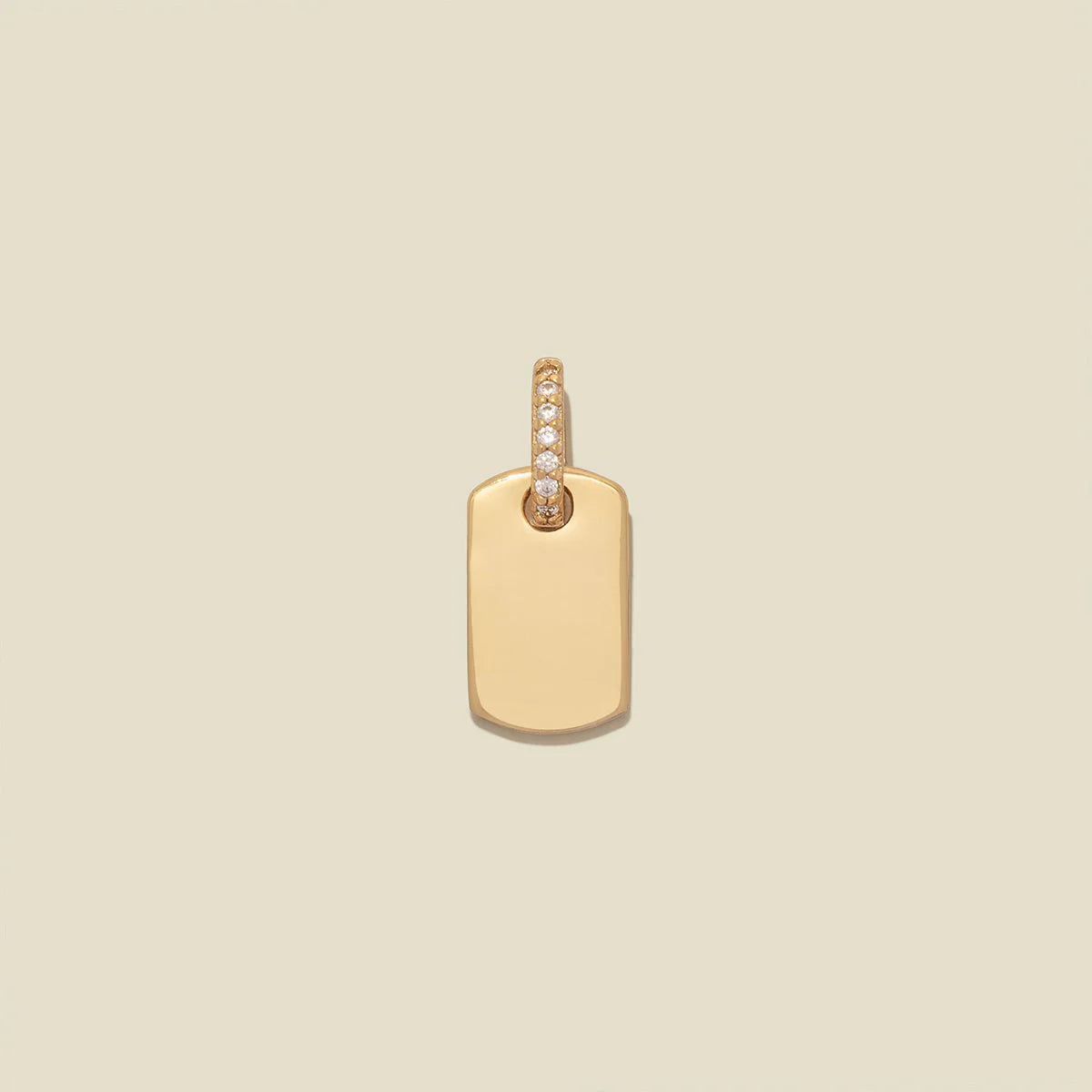 CZ Dog Tag Charm | Final Sale