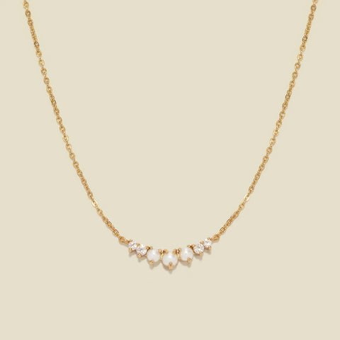 Crescent Pearl Necklace | Final Sale
