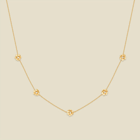July CZ Birth Flower Station Necklace