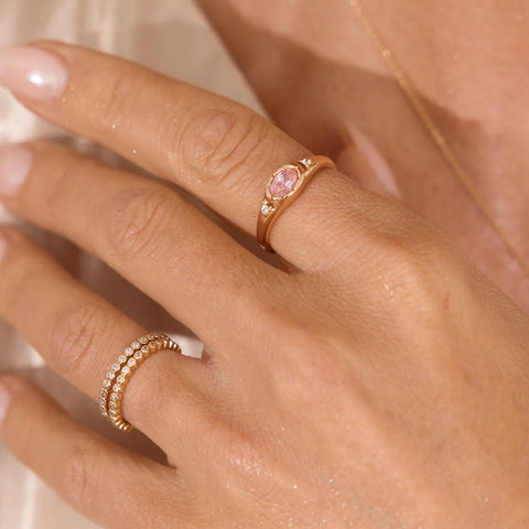October Oval Birthstone Signet Ring