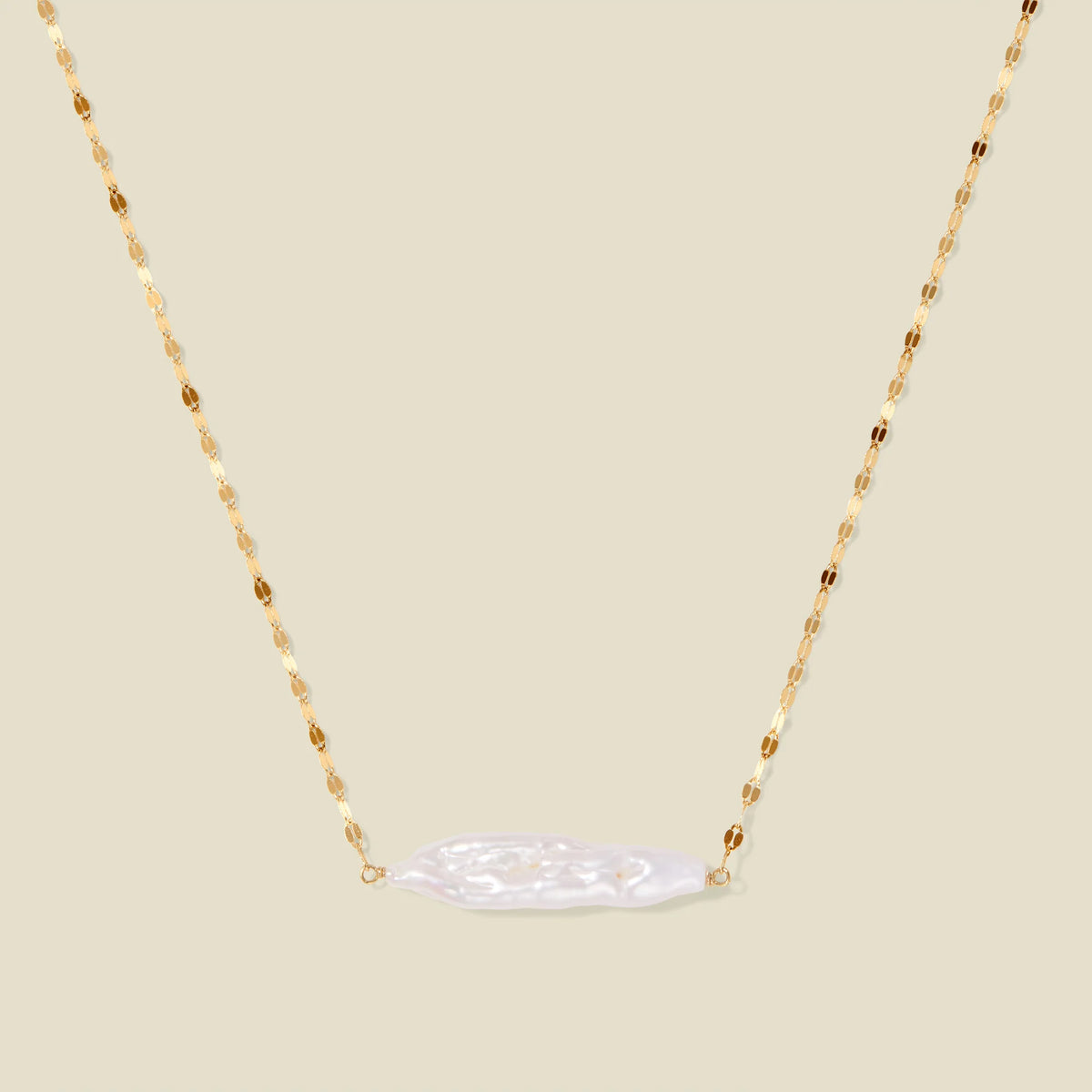Baroque Pearl Bar Necklace