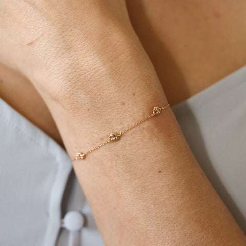 February CZ Birth Flower Station Bracelet